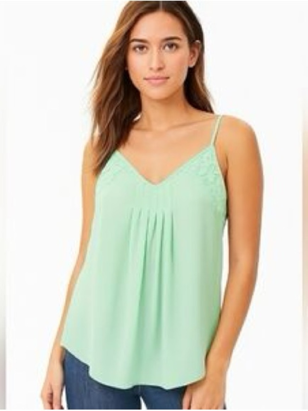 ARITZIA TALULA Mint Lace-Trim Camisole Top (S)